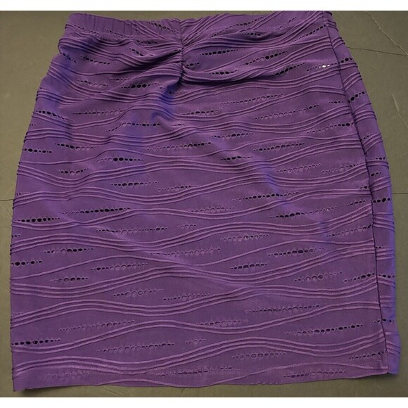 Women’s High Waisted Violet Textured One Shoulder 2pc Skirt Set . - Picture 2 of 9